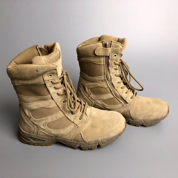Lightly Used Leather Deployment Combat Tactical Boots in Beige by Rothco - Picture 1 of 13